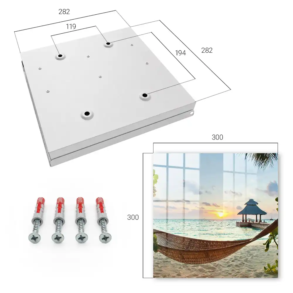 Dulapior pentru chei cu design de plajă tropicală și apus cu foișor