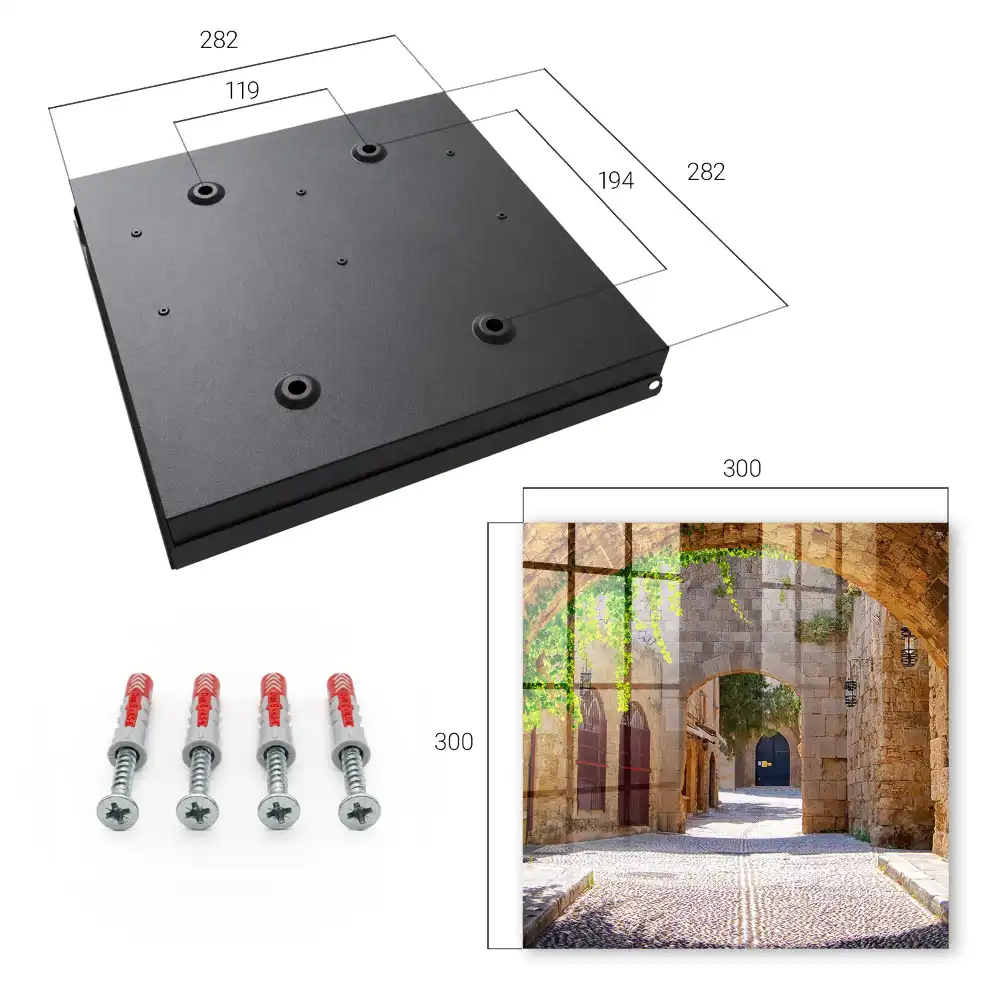 Suport pentru chei de perete cu design de arhitectură istorică și elemente verzi