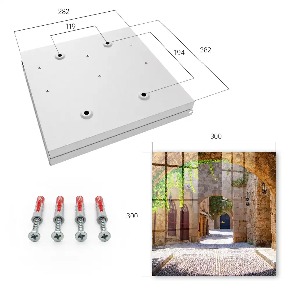 Suport pentru chei de perete cu design de arhitectură istorică și elemente verzi