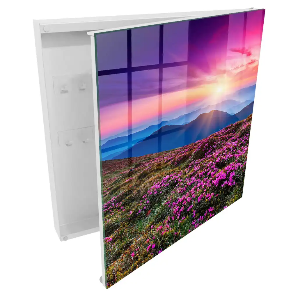 Dulapior pentru chei cu design montan și culori intense