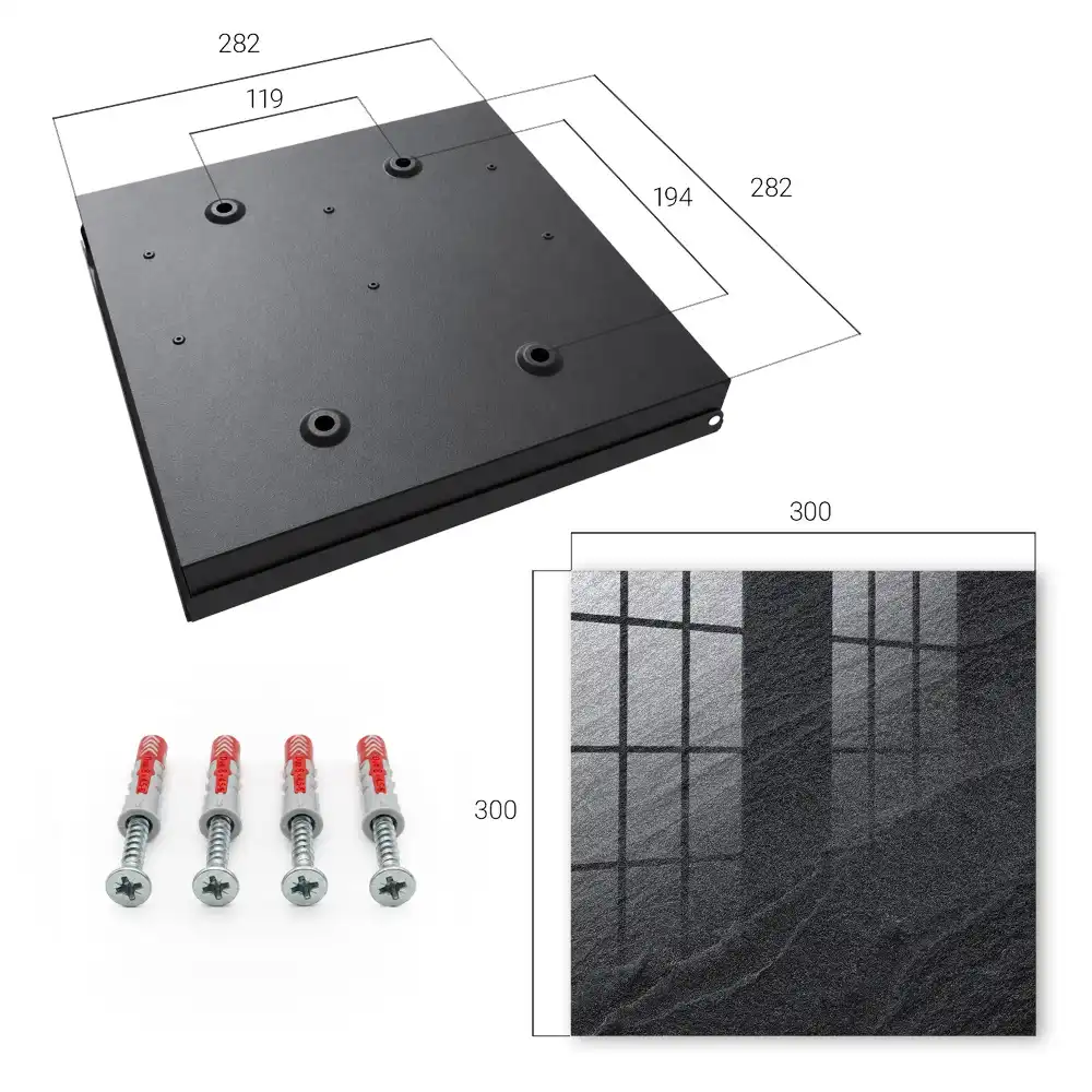 Dulapior pentru chei cu design de rocă în nuanțe de negru și gri