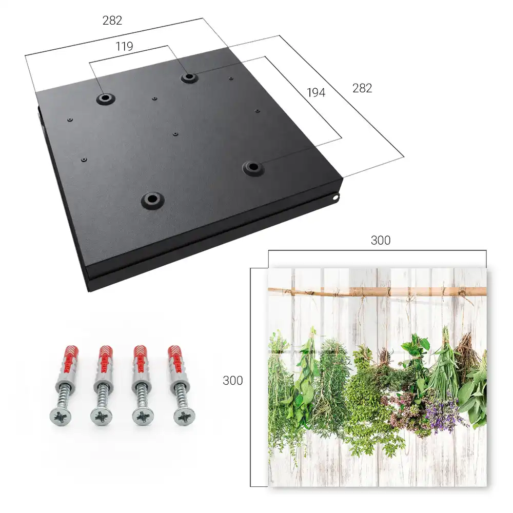 Suport rustic pentru chei din lemn cu design de ierburi suspendate