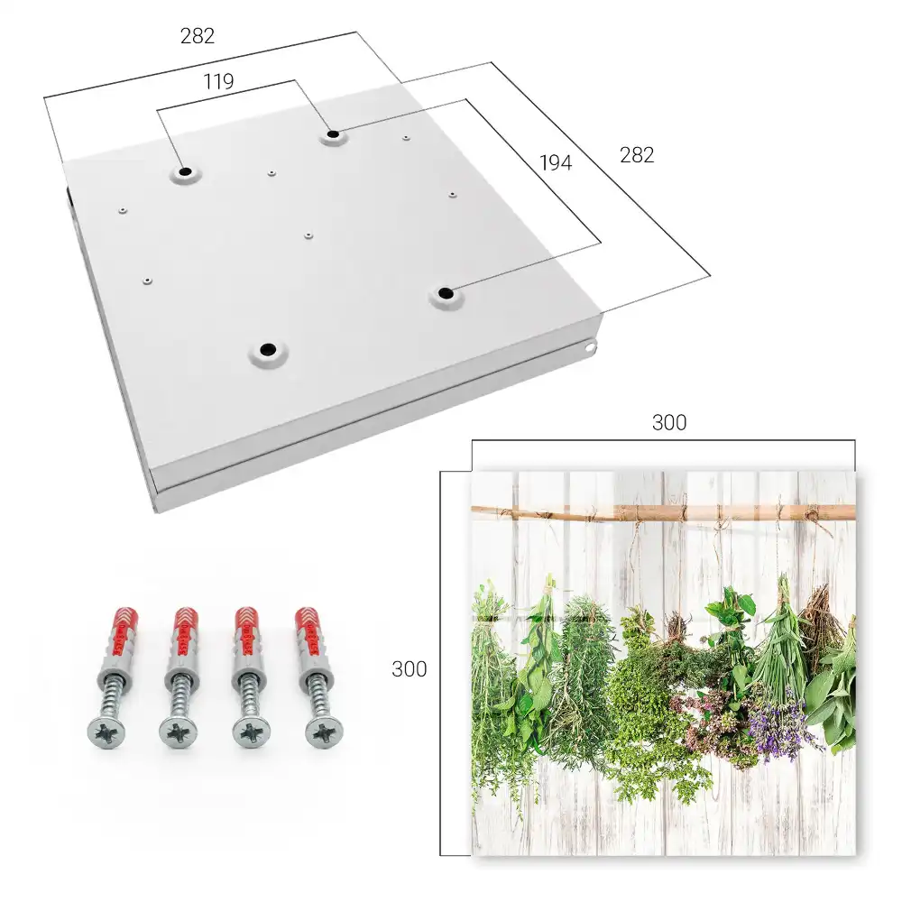 Suport rustic pentru chei din lemn cu design de ierburi suspendate