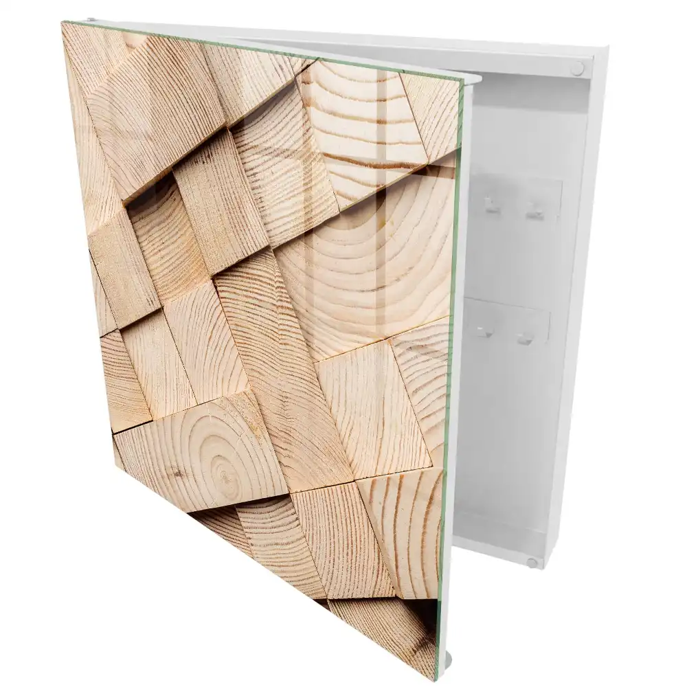 Casetă pentru chei din lemn cu design spațial