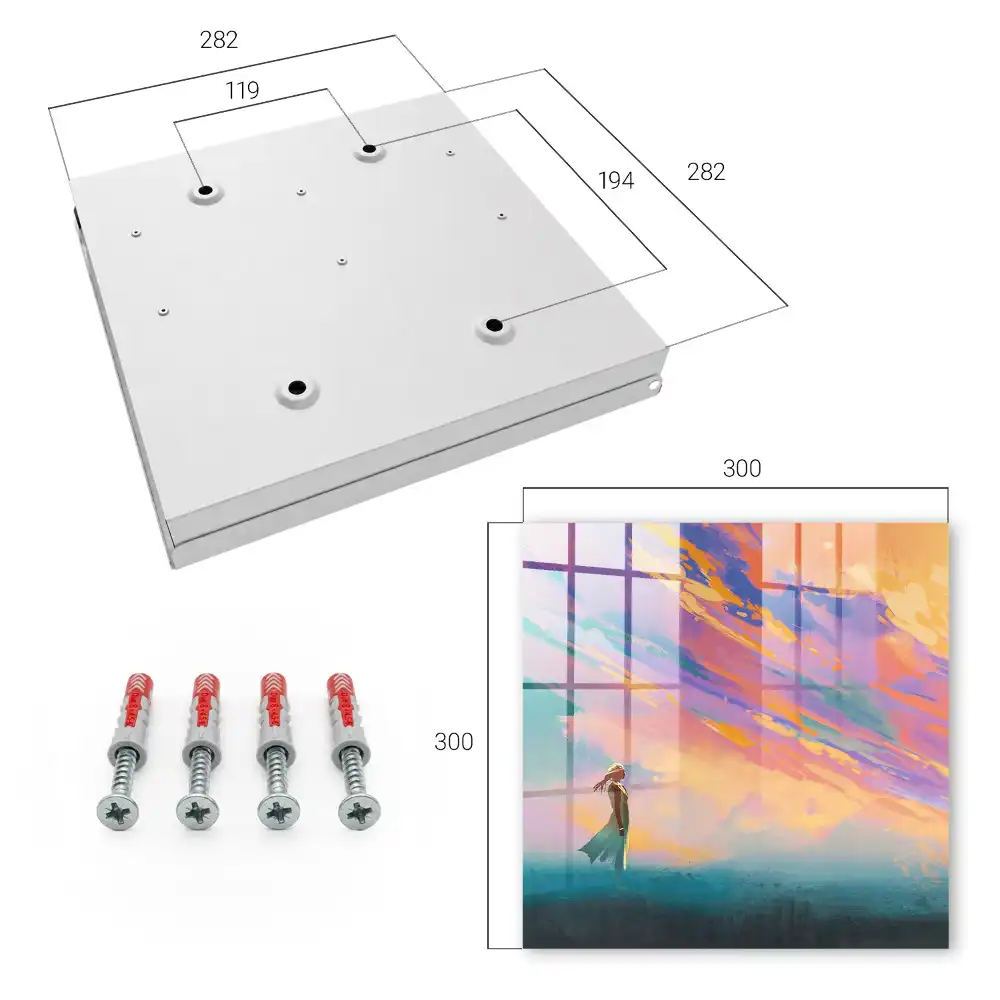 Suport de chei pentru perete cu model decorativ colorat