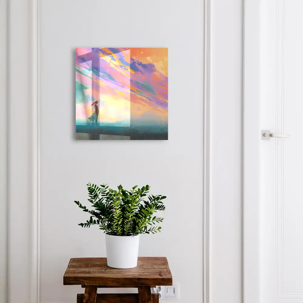 Suport de chei pentru perete cu model decorativ colorat