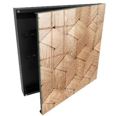 Casetă de chei cu design împletit din materiale naturale
