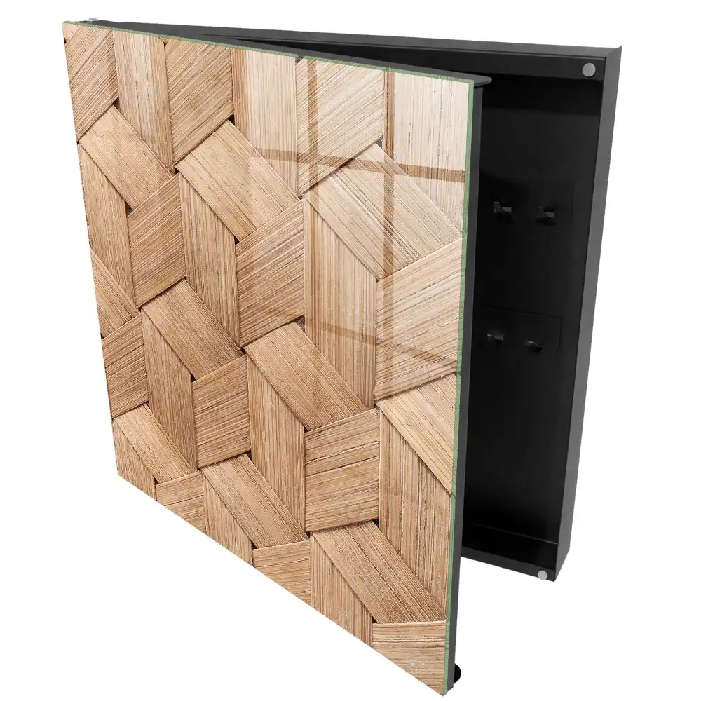 Casetă de chei cu design împletit din materiale naturale