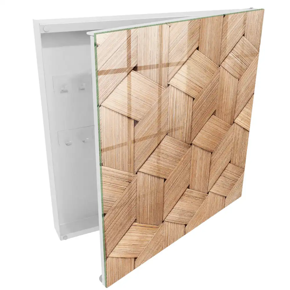 Casetă de chei cu design împletit din materiale naturale