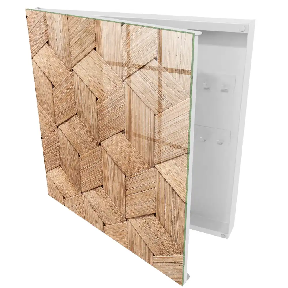 Casetă de chei cu design împletit din materiale naturale