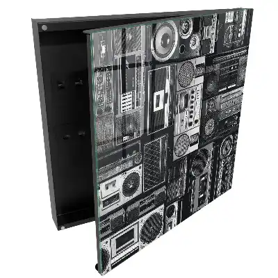 Cutie pentru chei cu design de radio retro pentru perete