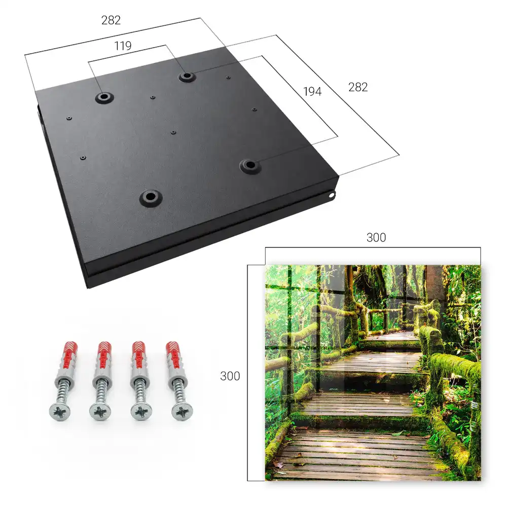 Dulapior pentru chei cu design de pod de lemn și pădure verde
