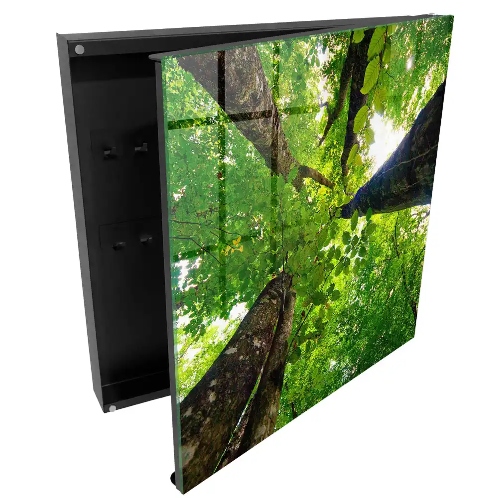 Casetă pentru chei cu design de tufiș verde iluminat