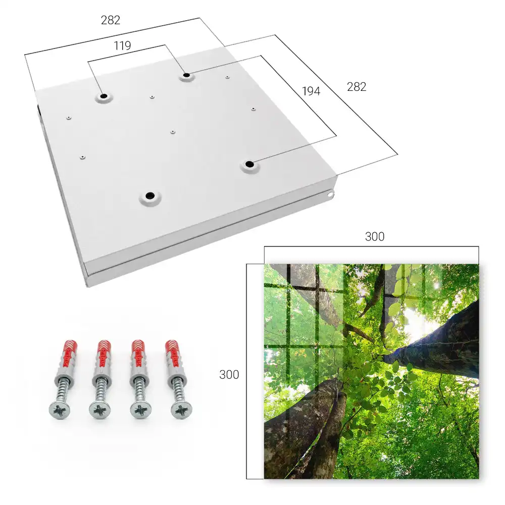 Casetă pentru chei cu design de tufiș verde iluminat