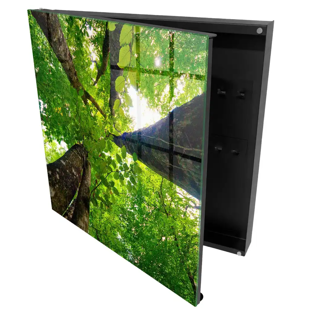 Casetă pentru chei cu design de tufiș verde iluminat