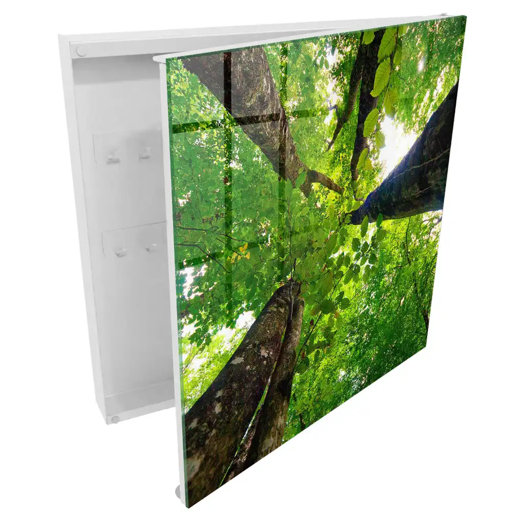 Casetă pentru chei cu design de tufiș verde iluminat