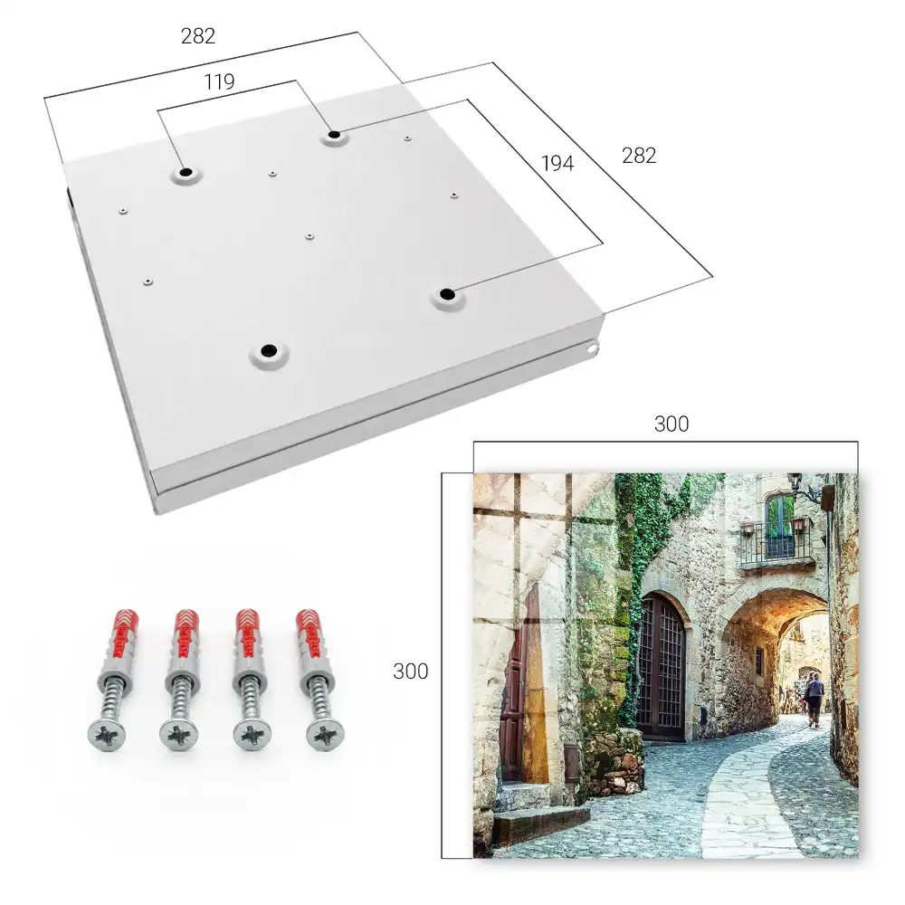 Casetă de chei cu design de stradă istorică în stil clasic cu verdeață