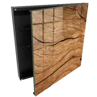 Suport de perete pentru chei din lemn cu design cu linii ondulate