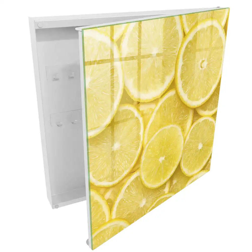 Suport pentru chei de perete cu design felii de lămâie