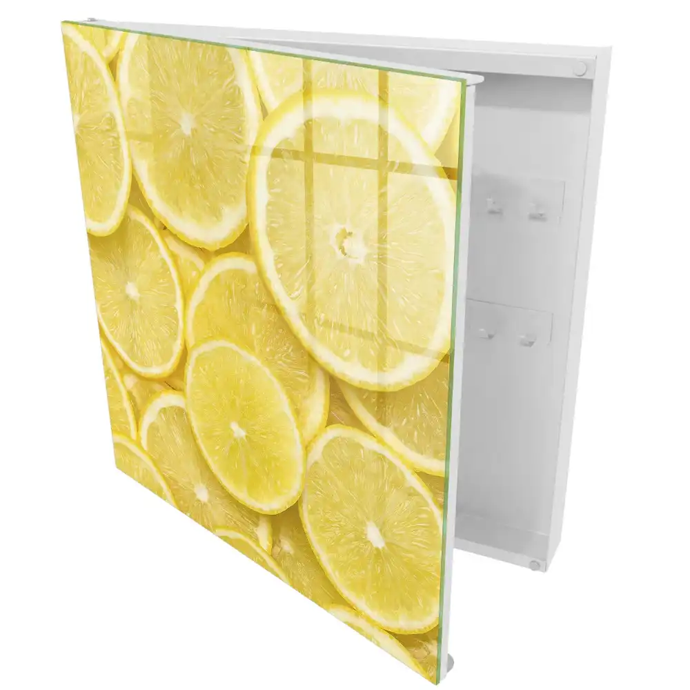 Suport pentru chei de perete cu design felii de lămâie