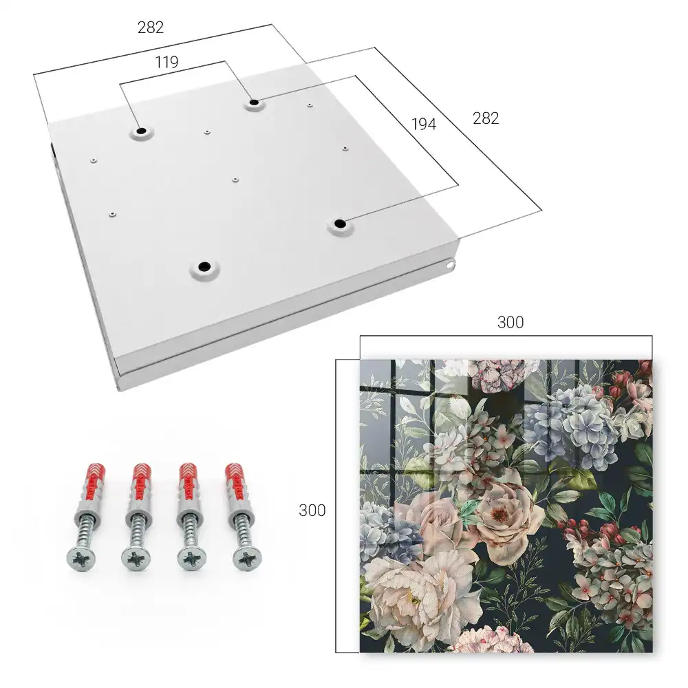 Casetă pentru chei cu motive florale romantice pe fundal întunecat