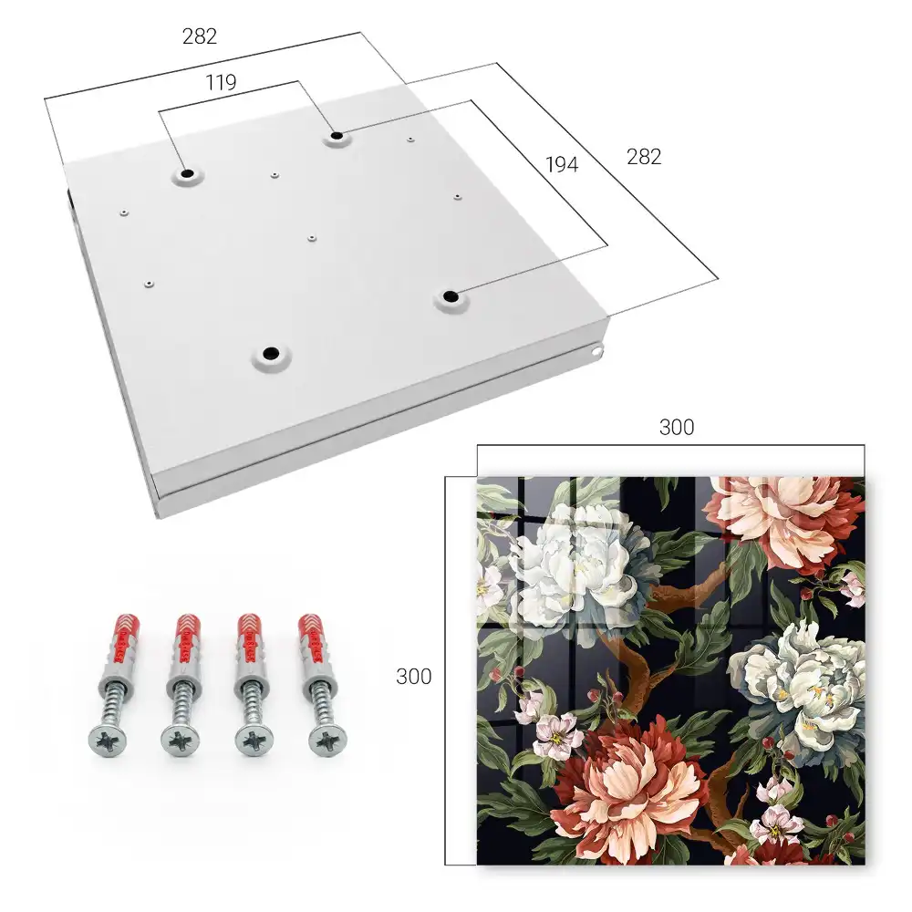 Dulapior pentru chei cu model floral și frunze pe fundal întunecat