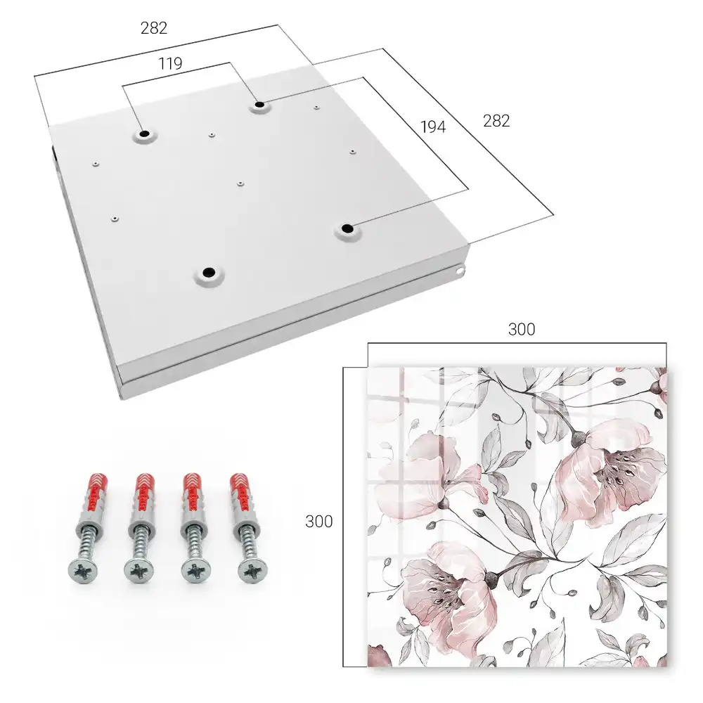 Dulapior pentru chei cu model floral în nuanțe pastelate