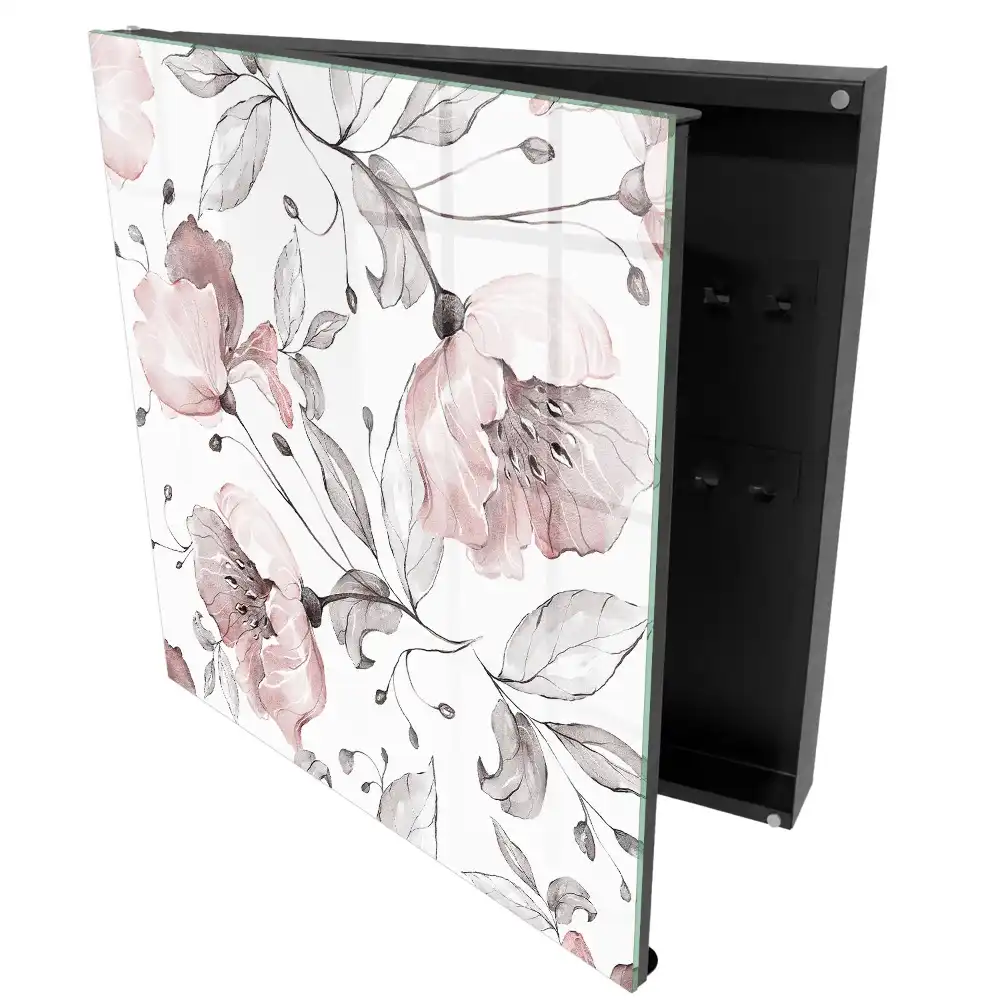 Dulapior pentru chei cu model floral în nuanțe pastelate