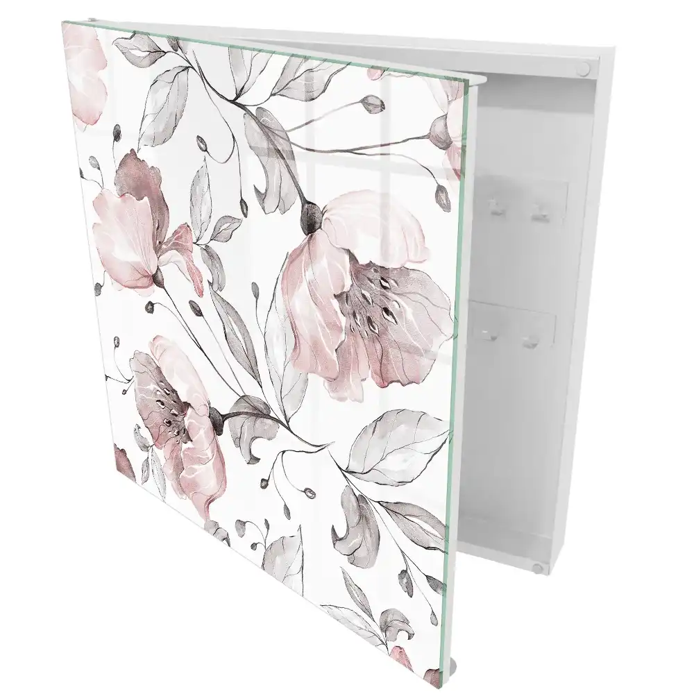Dulapior pentru chei cu model floral în nuanțe pastelate