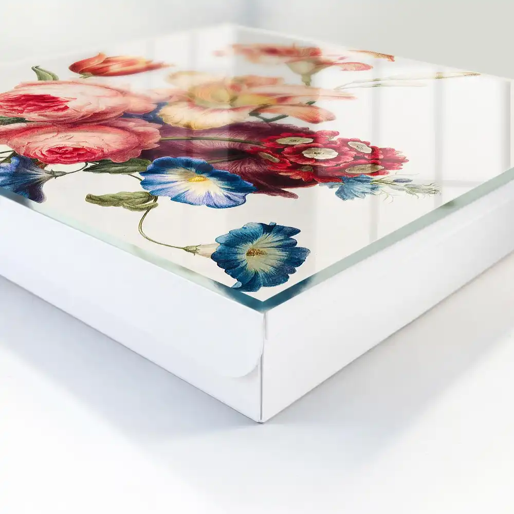 Casetă pentru chei cu model floral în culori pastelate