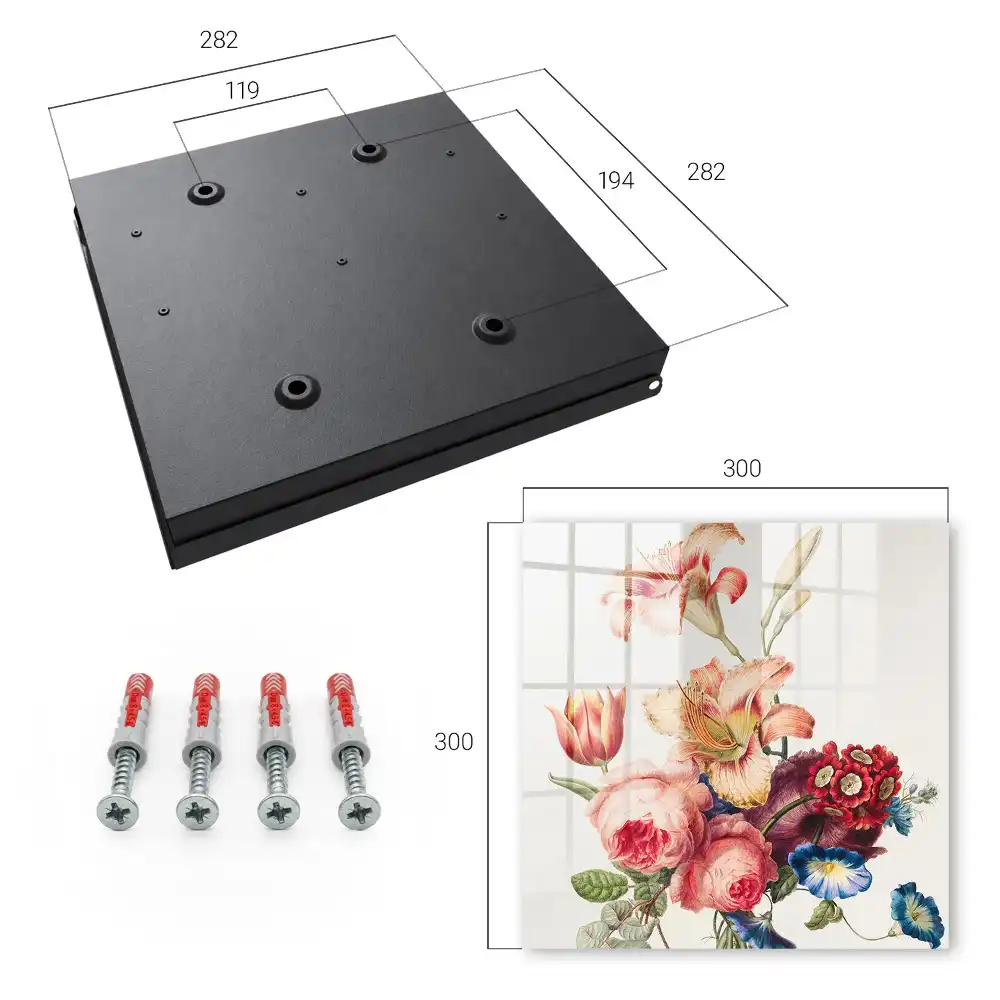 Casetă pentru chei cu model floral în culori pastelate