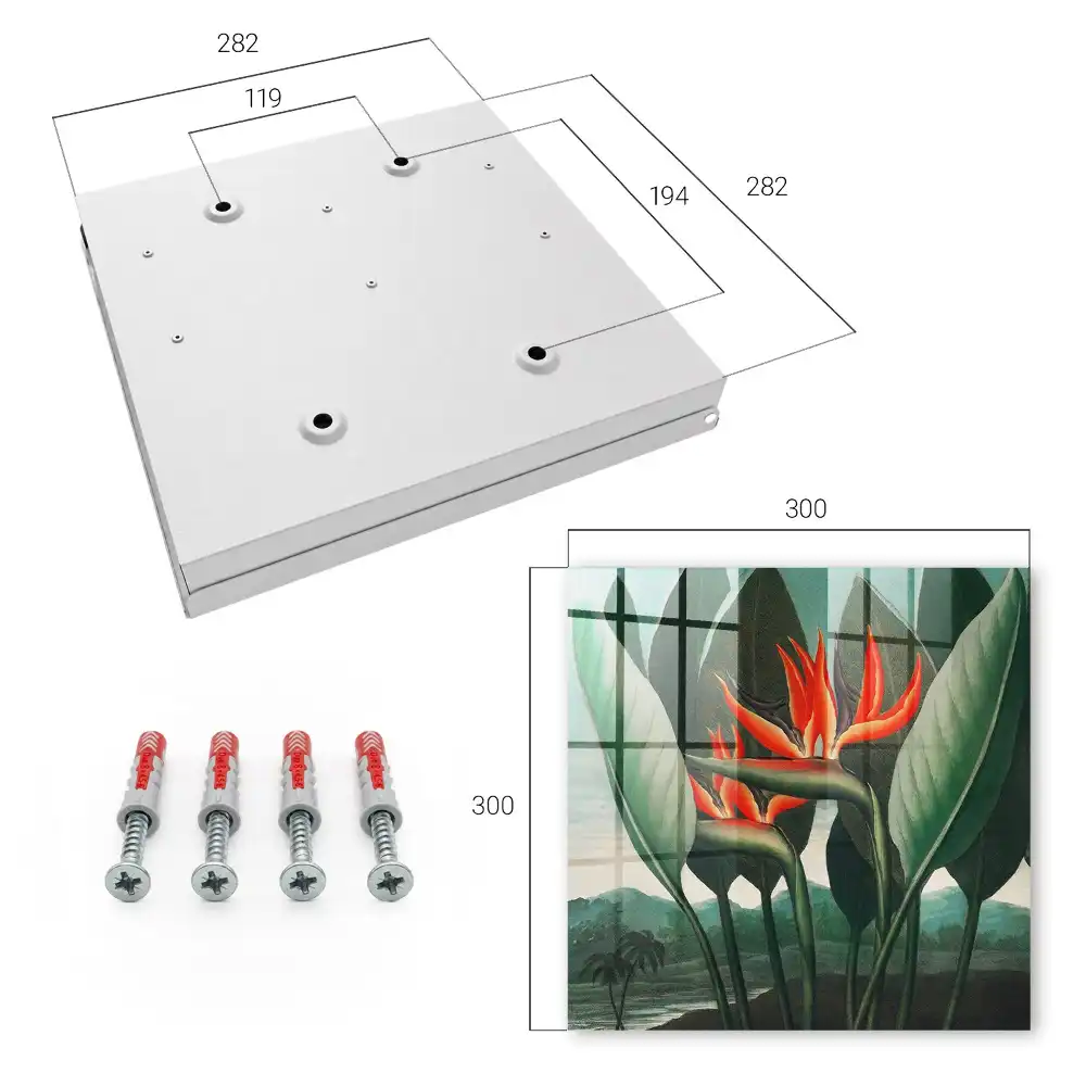 Casetă pentru chei cu design de plante exotice în culori suculente