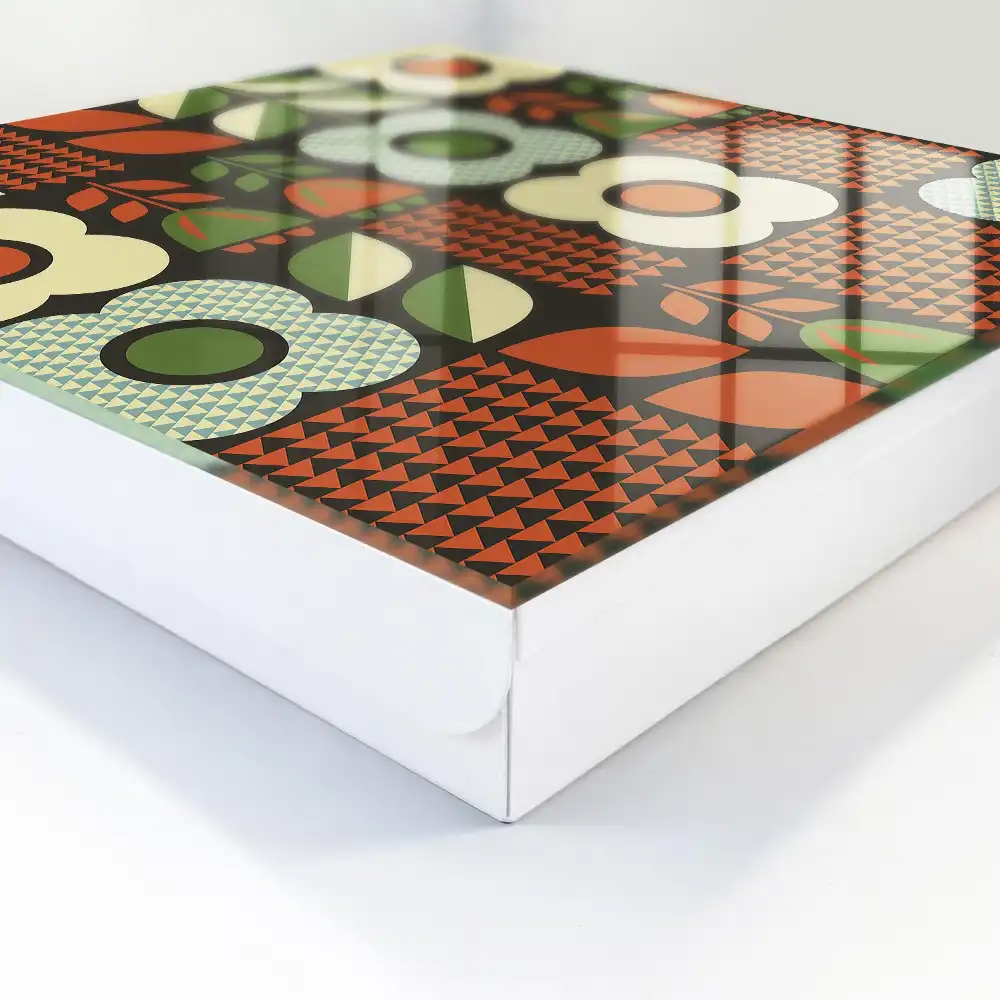 Suport de perete pentru chei cu model floral și geometric