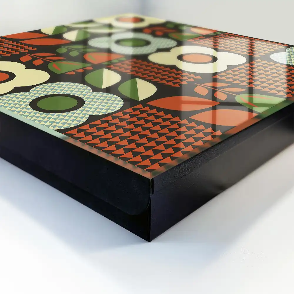 Suport de perete pentru chei cu model floral și geometric