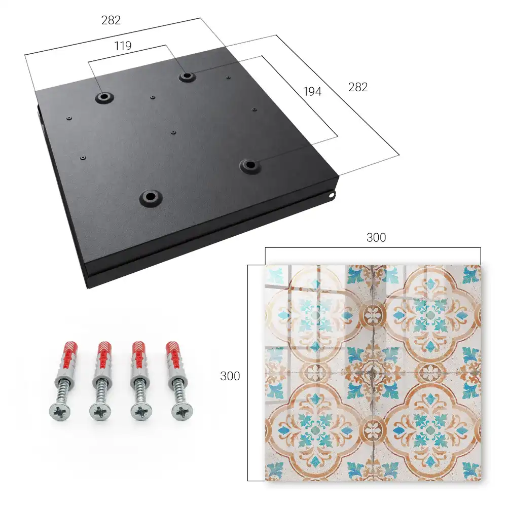 Dulapior pentru chei cu design ornamental turcoaz și portocaliu