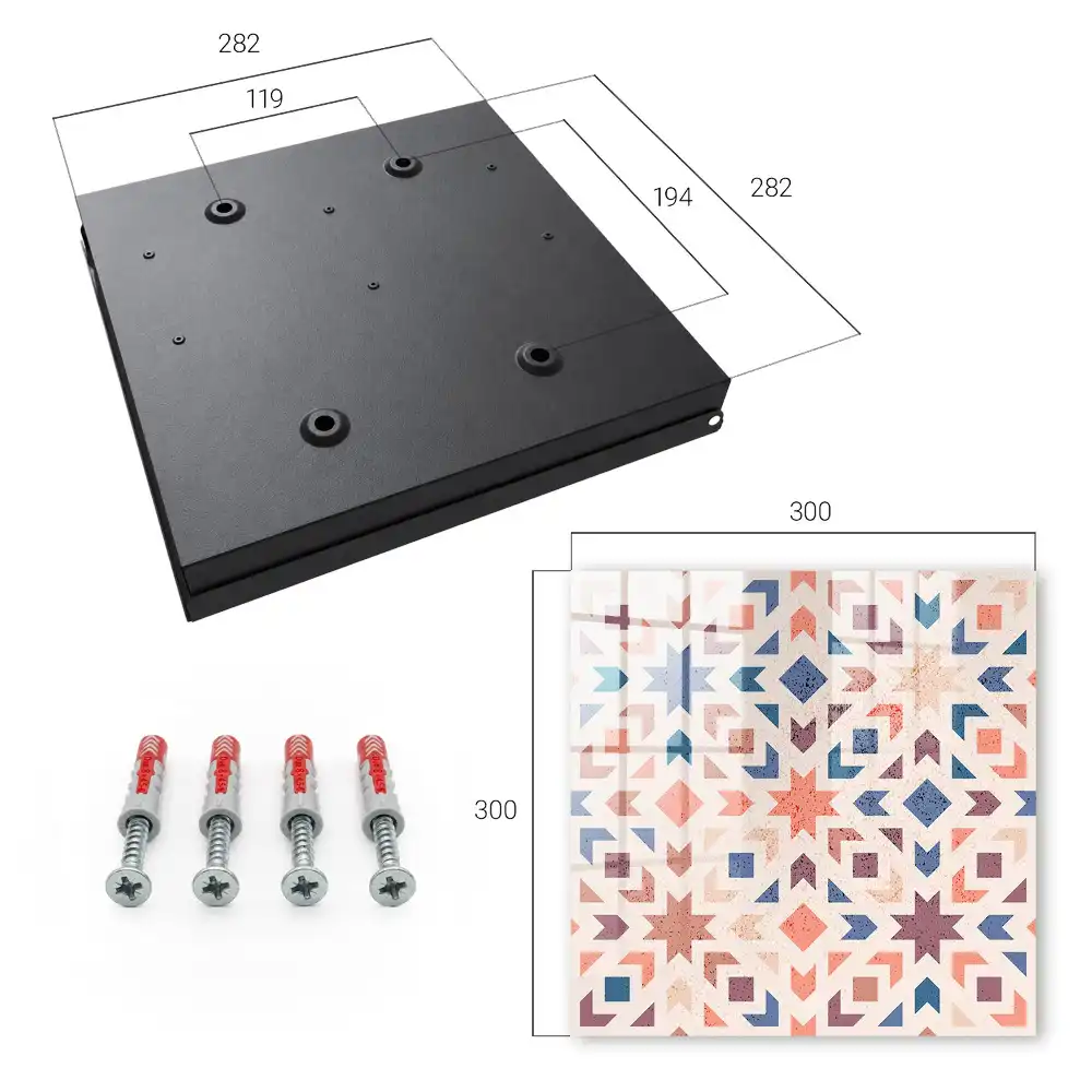 Casetă pentru chei cu modele geometrice și culori calde