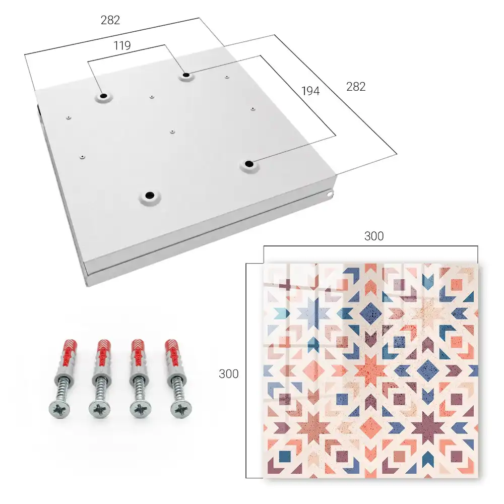 Casetă pentru chei cu modele geometrice și culori calde