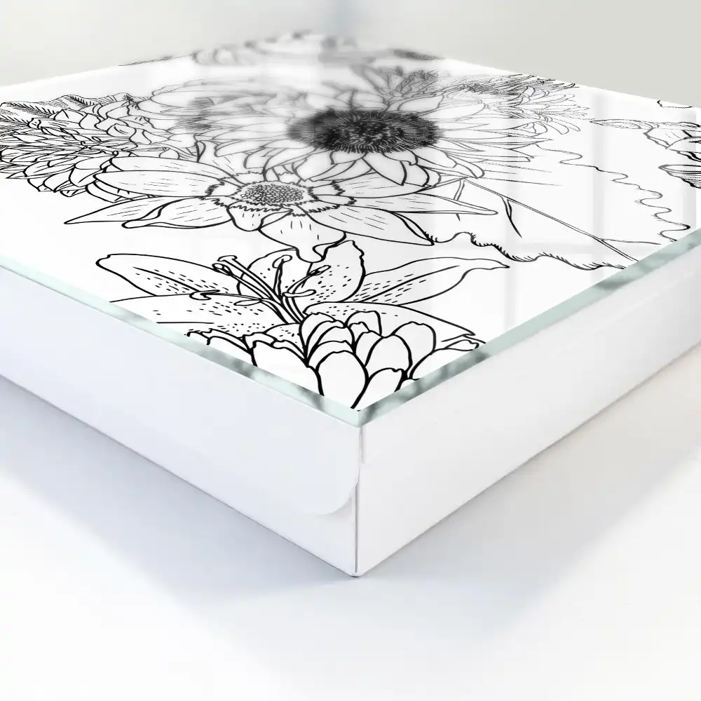 Dulapior pentru chei cu model floral stil artă liniară