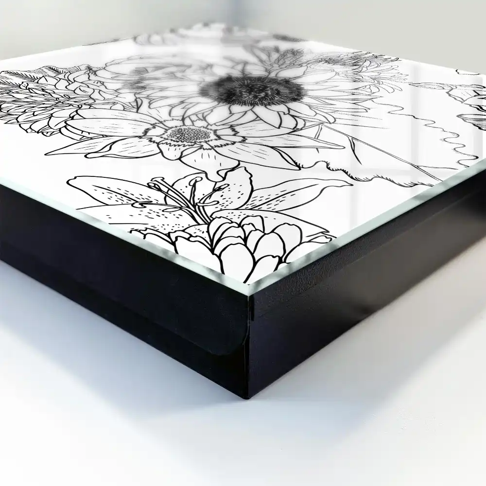Dulapior pentru chei cu model floral stil artă liniară