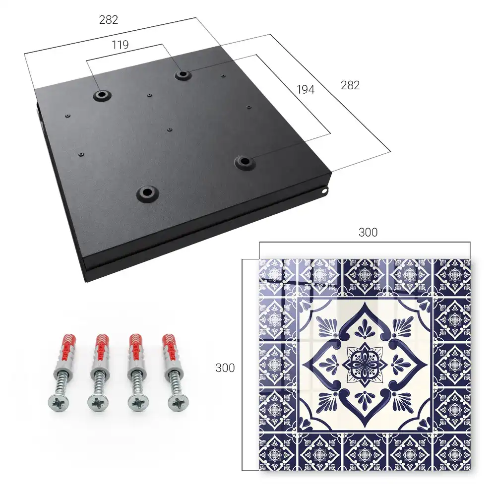 Suport chei de perete cu modele geometrice și motive florale