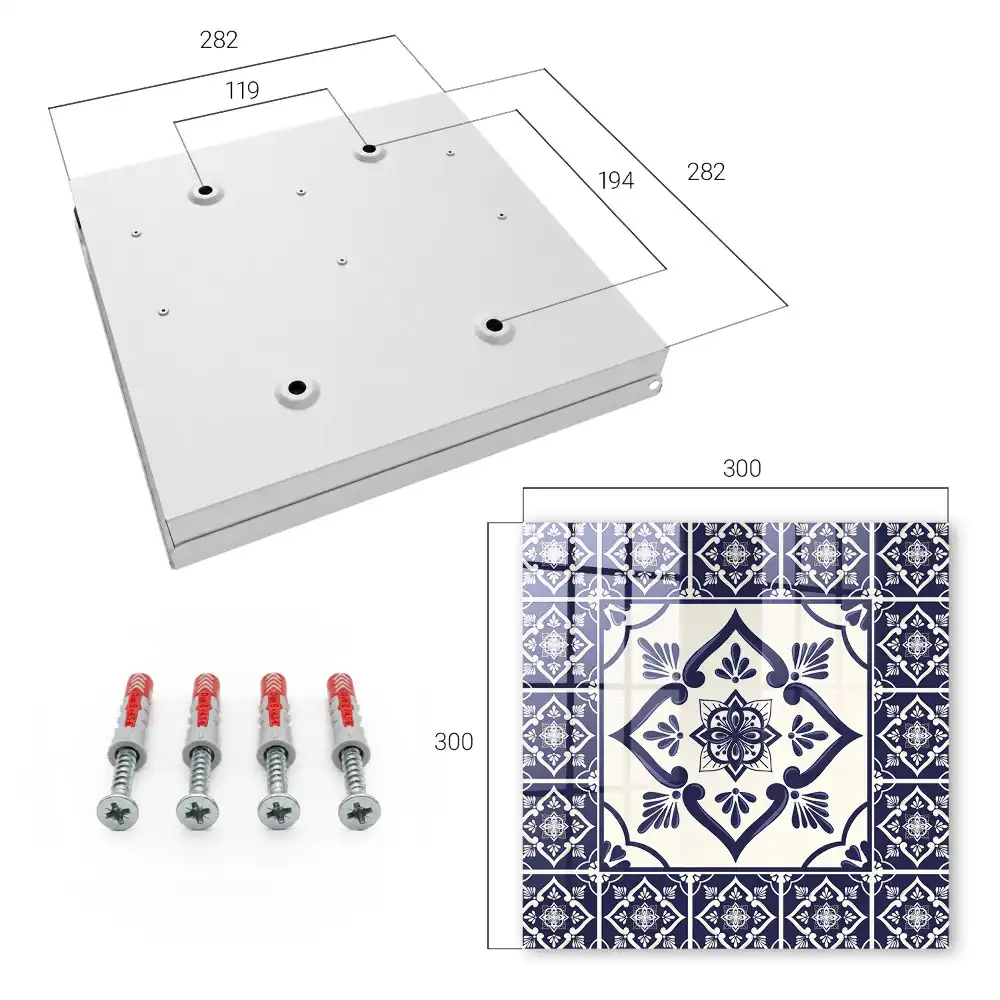 Suport chei de perete cu modele geometrice și motive florale
