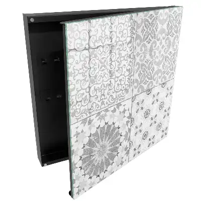 Dulapior pentru chei cu design elegant în nuanțe de gri și alb