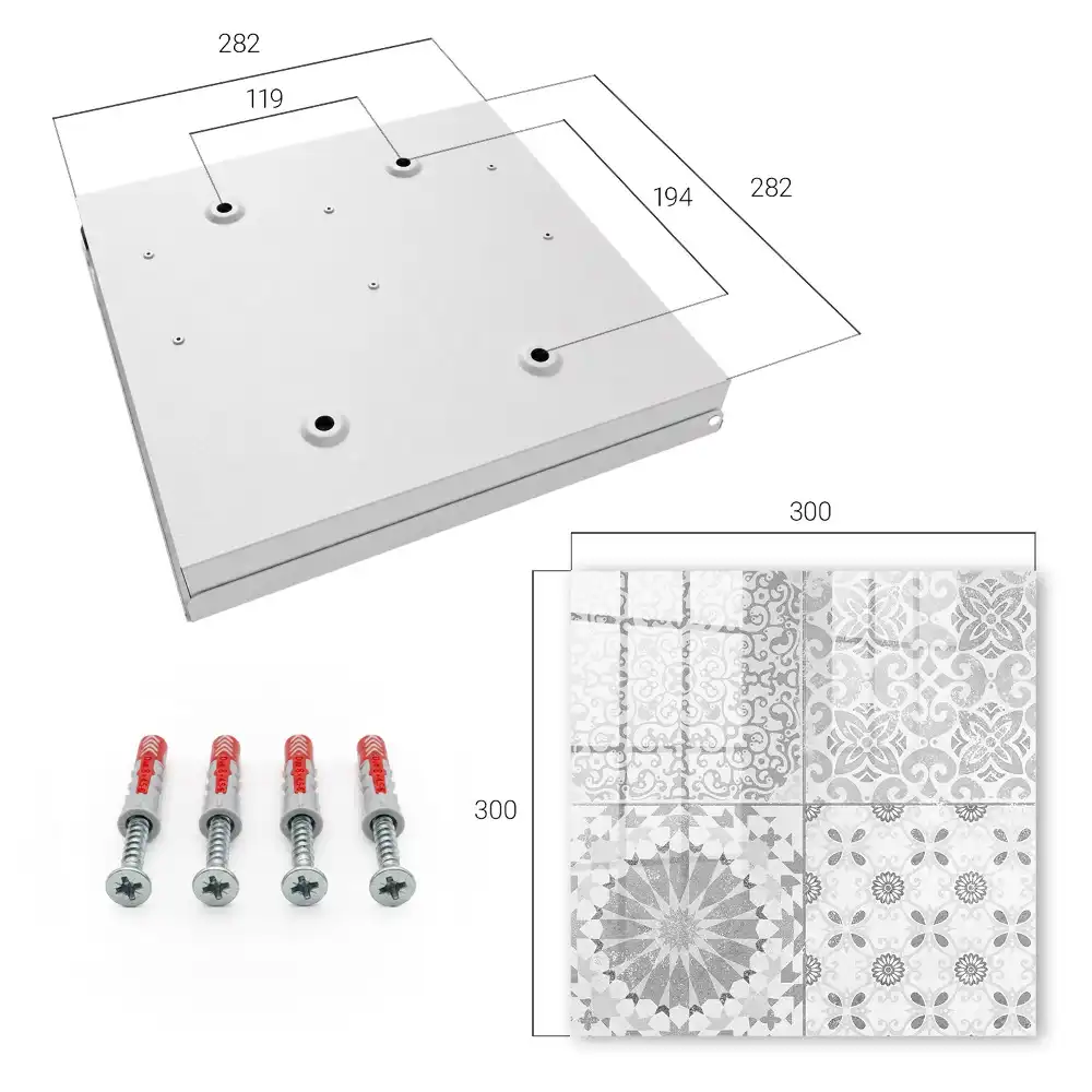 Dulapior pentru chei cu design elegant în nuanțe de gri și alb