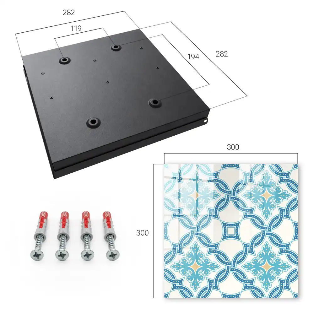 Cutie pentru chei de perete cu un design geometric în nuanțe de turcoaz