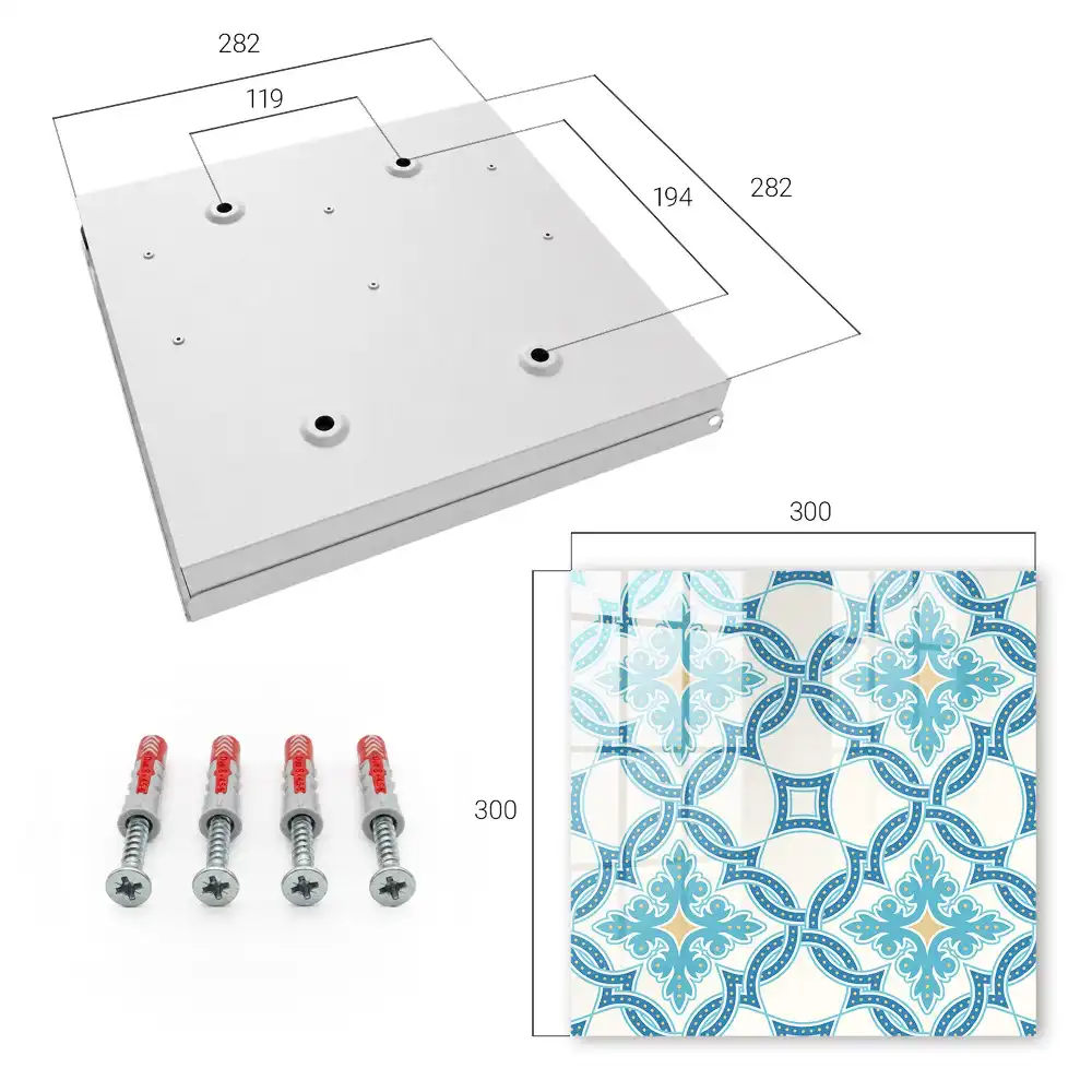 Cutie pentru chei de perete cu un design geometric în nuanțe de turcoaz