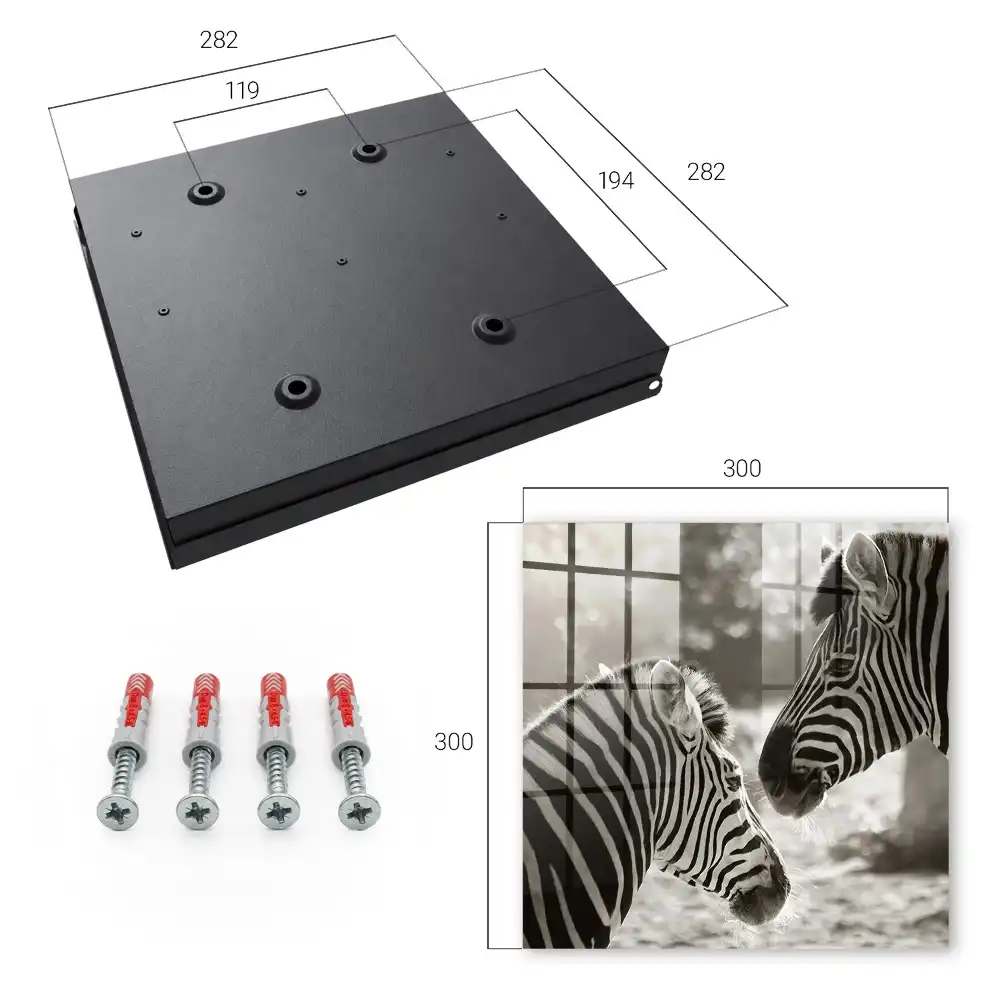 Suport de perete pentru chei cu design zebre alb-negru