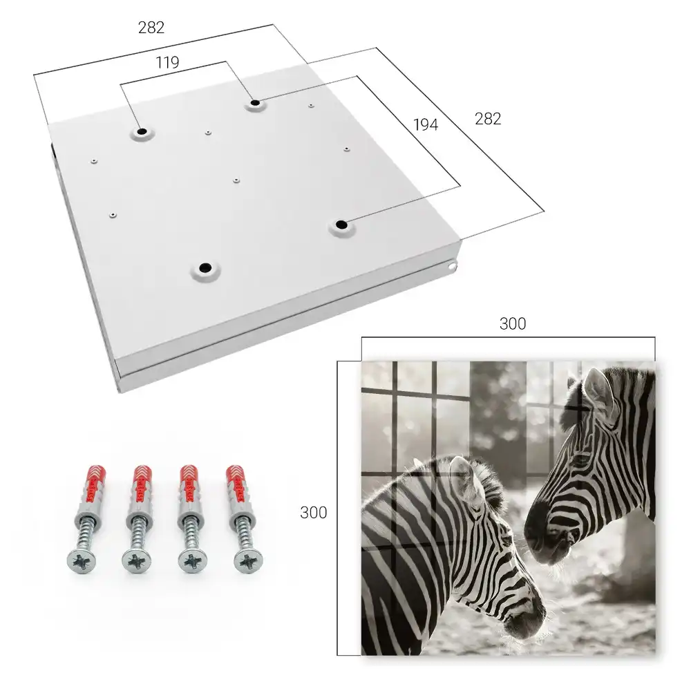 Suport de perete pentru chei cu design zebre alb-negru