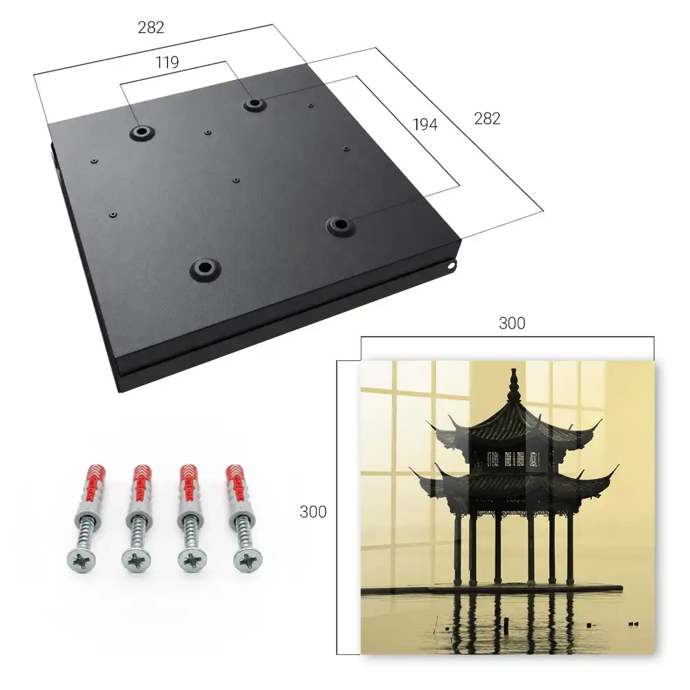 Casetă de chei cu design de pavilion pe malul apei în nuanțe calme
