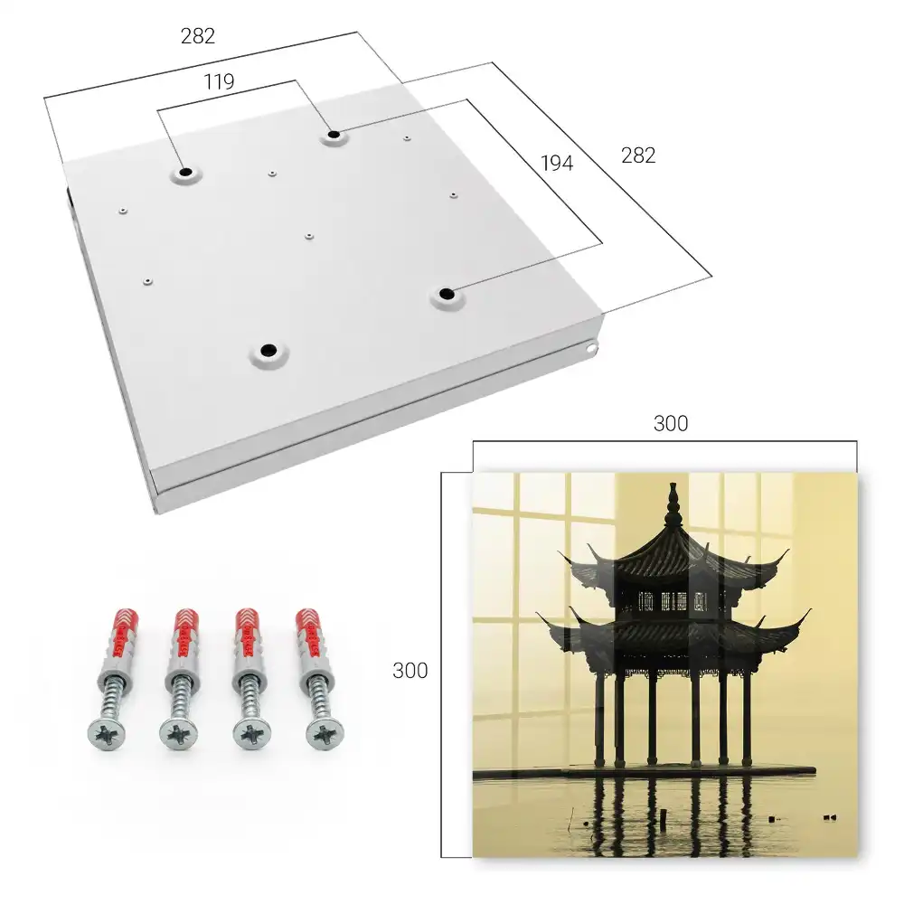 Casetă de chei cu design de pavilion pe malul apei în nuanțe calme