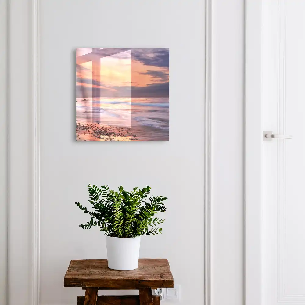 Dulapior pentru chei cu design apus de soare romantic peste mare